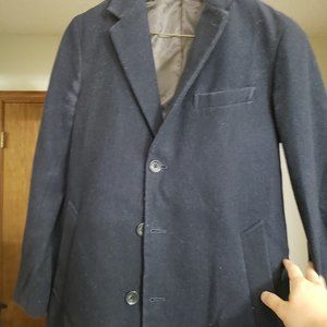 Unisex Dark Navy Long Coat 100%  Wool